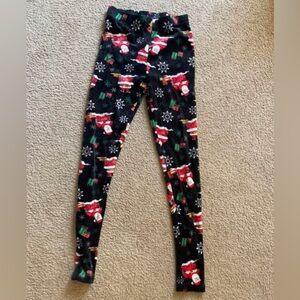 Festive Black Santa Leggings